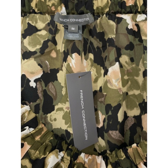 French Connection Green Adeline Pull-On Olive Floral Print Mini Dress - Picture 9 of 12